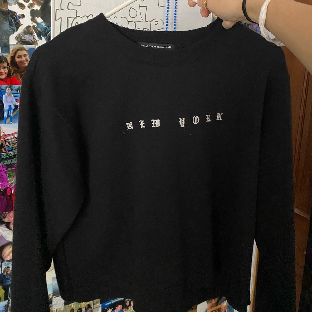 Brandy Melville Black New York Sweater
